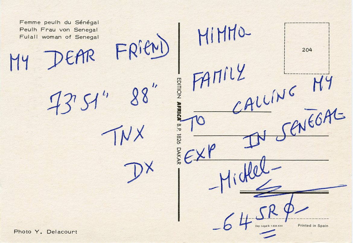 64-010 64SR0 - Cartolina Senegal, back